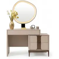 JVmoebel Comò da trucco beige, moderno, set con specchio, tavolino da toeletta