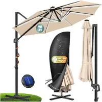 Kesser Parasole per pergolati, modello SUN, diametro 330 cm, regolabile in 7 posizioni, rotazione a 360°, include copertura