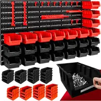 Deuba Pannello Preforato Portautensili 43 pz. Box Impilabili Parete Attrezzata Officina Organizer Ampliabile Garage