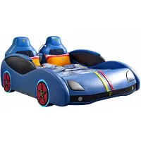 Xl Moebel Gmbh Letto per bambini a forma di automobile, con illuminazione a LED e altoparlante Bluetooth