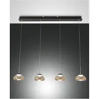 FABAS LUCE Lampada sospensione LED Arabella 4 luci, ambra