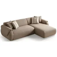 AEA Divano ad angolo a forma di "L", color marrone, stile moderno, ideale per il soggiorno, comodo e confortevole