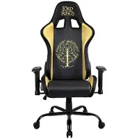 Dripio Sedia da gaming a tema "Il Signore degli Anelli", nera, in ecopelle, con altezza regolabile