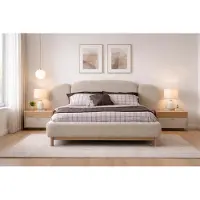 Xl Moebel Gmbh Elegante set da camera da letto con letto imbottito e 2 comodini