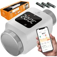Kesser Termostato per radiatori con Wi-Fi, controller per riscaldamento, compatibile con app per la casa intelligente, Alexa e Google Assistant