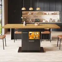 Merkloos Tavolo da pranzo estendibile con spazio contenitivo, design moderno, per 4-6 persone