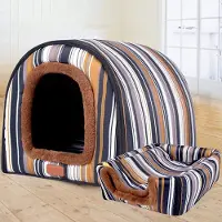 Merkloos Cuccia grande per cani con tetto e cuscino ortopedico
