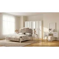 Xl Moebel Gmbh Set completo per camera da letto: letto matrimoniale con due comodini, armadio e comò