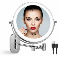 KLK Specchio da trucco per interni ed esterni - Ricaricabile - Rotazione a 360°