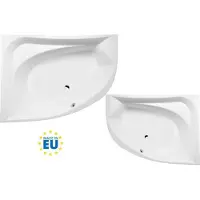 Polysan Vasca ad angolo asimmetrica 160 x 120 x 49 cm a sinistra acrilico Tanya 310 L