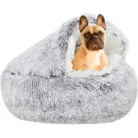Merkloos Omgoods - Cuccia a forma di ciambella per cani e gatti - In peluche, 65 cm, adatta a cani di piccola e media taglia