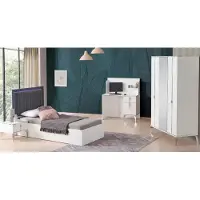 Xl Moebel Gmbh Set per camera da ragazzo, 4 pezzi – elegante letto, armadio e scrivania in un unico set
