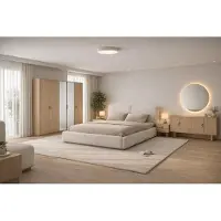 Xl Moebel Gmbh Set da camera da letto Lux Elegante: letto, armadio, comodini e specchio