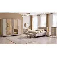 Xl Moebel Gmbh Set per camera da letto completo di letto, armadio, comò e tavolino da trucco