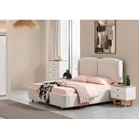 Xl Moebel Gmbh Set da camera da letto in stile scandinavo con letto, 2 comodini e cassettiera