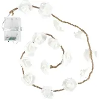 Dripio Catena luminosa a LED con 15 rose bianche calde, timer, 200 cm