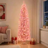 Syfax Albero di Natale Artificiale Sottile 180 cm 300 LED