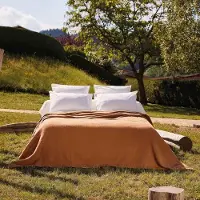 OEM Coperta in lana vergine, 180x240 cm, color cammello, 100% lana, estremamente morbida e confortevole
