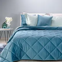 OEM Coperta in fibra di poliestere per letto matrimoniale, colore blu, 100% poliestere