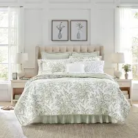 OEM Set di lenzuola in cotone reversibile, verde/bianco, taglia singola, composto da 2 pezzi
