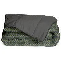 Merkloos Copripiumino matrimoniale - Poliestere - Verde e grigio - 240 x 220 cm - Calda 350 g/m² - Per tutto l'anno tranne l'estate