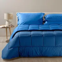 OEM Copertura per letto a una piazza, bicolor, 100% cotone, colore blu
