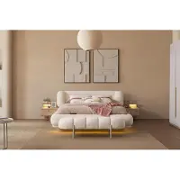Xl Moebel Gmbh Set per camera da letto composto da: 2 comodini, struttura del letto, testiera del letto, panca da letto. Design elegante