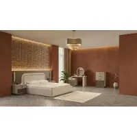Xl Moebel Gmbh Set di mobili da camera da letto color beige: letto, comò, specchiera, comodini, design moderno
