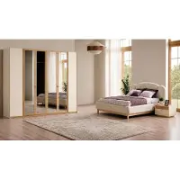 Xl Moebel Gmbh Set da camera da letto in stile scandinavo con letto, armadio e 2 comodini