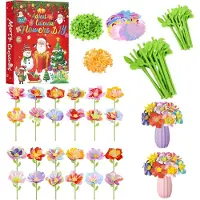 Aikunlnb Calendario dell’Avvento fai-da-te Set per la creazione di fiori Bouquet natalizio