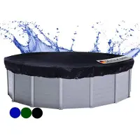 Selius Telo di copertura per piscina a vela, diametro 420 cm, adatto per piscine di dimensioni 350-366 cm, colore nero