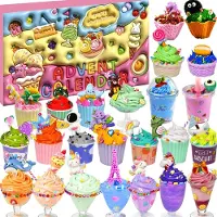 Dripio Calendario dell'Avvento 2026, kit per realizzare oggetti fai-da-te, forma a cono gelato, 24 pezzi, rosa