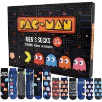 Dripio Calendario dell'Avvento a tema Pac-Man, con 12 paia di calzini, taglia 40-45