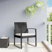 Merkloos Set di 2 sedie da giardino in stile rattan, adatte per l'esterno