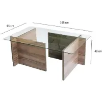 Skye Decor , New Escape - Walnut, tavolini, noce, vetro, 105 x 40 x 65 cm