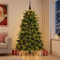 Syfax Albero di Natale artificiale con palline 240 cm 300 LED