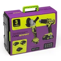 Nac SMART NS-SET2-20V: Set avvitatore a batteria + smerigliatrice angolare + 2 batterie + caricabatterie rapido 20V (5905842533387)