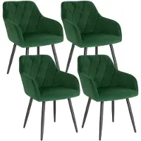 Selius Sedia da pranzo - Sedia da ufficio - Sedia con braccioli - Sedia in stile scandinavo - Gambe in metallo - Rivestimento