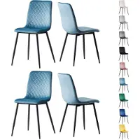 Selius Sedia da pranzo - Sedia di design - Sedia in velluto - Sedia - Sedia confortevole - Set da 4 pezzi - Gambe in metallo