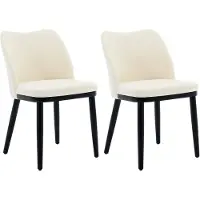 Selius Sedia da pranzo - Sedie - Sedie da bistrot - Sedie da cucina - Sedie di design - Set di 2, colore bianco con gambe nere