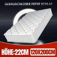 Selius Materasso - Materasso a molle insacchettate - Materasso ergonomico - Materasso a 7 zone - Materasso traspirante - 120x200 cm - Altezza 22 cm