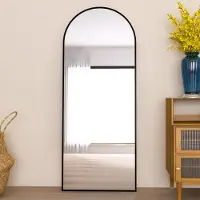 Selius Specchio da trucco dorato, forma quadrata, autoportante, dimensioni 165x60 cm, struttura in alluminio