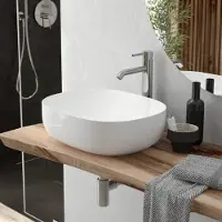 OLTENS-BIURO Lavabo da appoggio ovale OLTENS Hamnes, dimensioni 49,5 x 35,5 cm, con tecnologia SmartClean