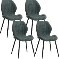 Selius Set di 4 sedie da pranzo - Con schienale - Poltrone - Sedie per il soggiorno - Sedie a conca - Tessuto di lino confortevole