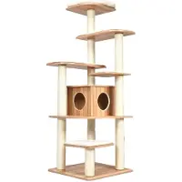 Selius Albero per gatti - Torre per gatti - Struttura per arrampicata - Mobile per graffiare - Accessorio per gatti - 6 livelli con rifugio per gatti - Altezza 175 cm