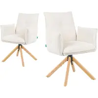 Selius Sedia girevole da pranzo - Sedia per la sala da pranzo - Sedia - Sedia per la zona living - Sedia girevole - Colore crema