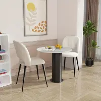 Selius Set di 2 sedie da pranzo imbottite, moderne, con gambe in metallo e design ergonomico