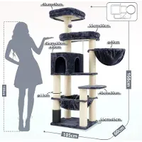 Selius Albero per gatti - Tiragraffi - Scala per gatti - Mobile per gatti - Tiragraffi - Per gatti di taglia grande - Altezza 168 cm