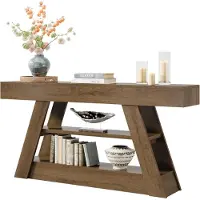 Selius Tavolino laterale - Tavolino consolle - Tavolino a parete - Tavolino d'ingresso - Mobiletto contenitore - Design rustico - Larghezza 160 cm - Piano robusto