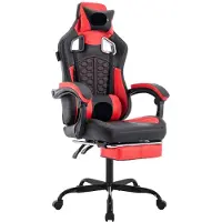 Selius Sedia da gaming - Sedia da ufficio - Sedie da gaming - Pouf - Ergonomica - Con poggiapiedi - Schienale regolabile